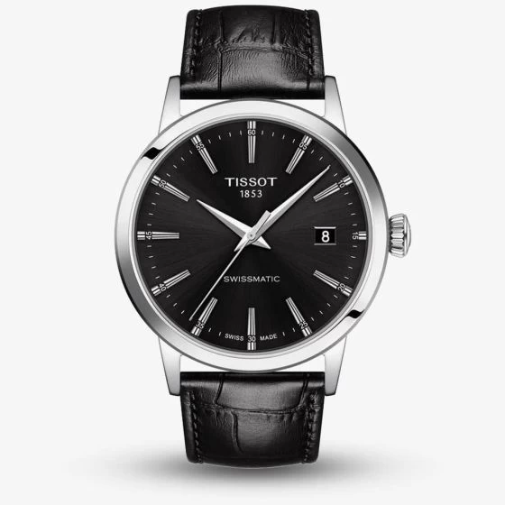Tissot Mens T-Classic Dream Swissmatic Automatic Black Leather Strap Watch T129.407.16.051.00 3 Tissot Mens T-Classic Dream Swissmatic Automatic Black Leather Strap Watch T129.407.16.051.00