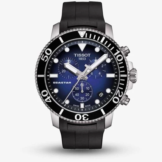 Tissot Mens T-Sport Seastar 1000 Chronograph Blue Dial Black Rubber Strap Watch T120.417.17.041.00 3 Tissot Mens T-Sport Seastar 1000 Chronograph Blue Dial Black Rubber Strap Watch T120.417.17.041.00
