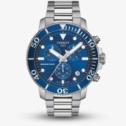 Tissot Mens T-Sport Seastar 1000 Chronograph Blue Dial Stainless Steel Bracelet Watch T120.417.11.041.00