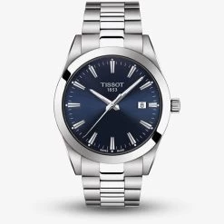 Tissot Mens T-Classic Stainless Steel Bracelet Navy Dial Dy Watch T127.410.11.041.00