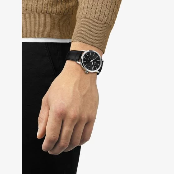 Tissot Mens T-Classic Dream Swissmatic Automatic Black Leather Strap Watch T129.407.16.051.00 6 Tissot Mens T-Classic Dream Swissmatic Automatic Black Leather Strap Watch T129.407.16.051.00 - Image 4